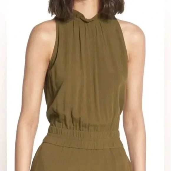 Chelsea28 Sleveless Olive Green Wide Leg Crop Jumpsuit - Picture 8 of 8